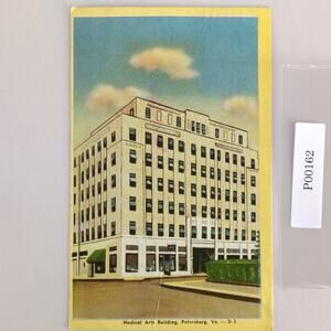 Vintage Medical Arts Building Linen Postcard 1945 Petersburg Virginia Camp Lee